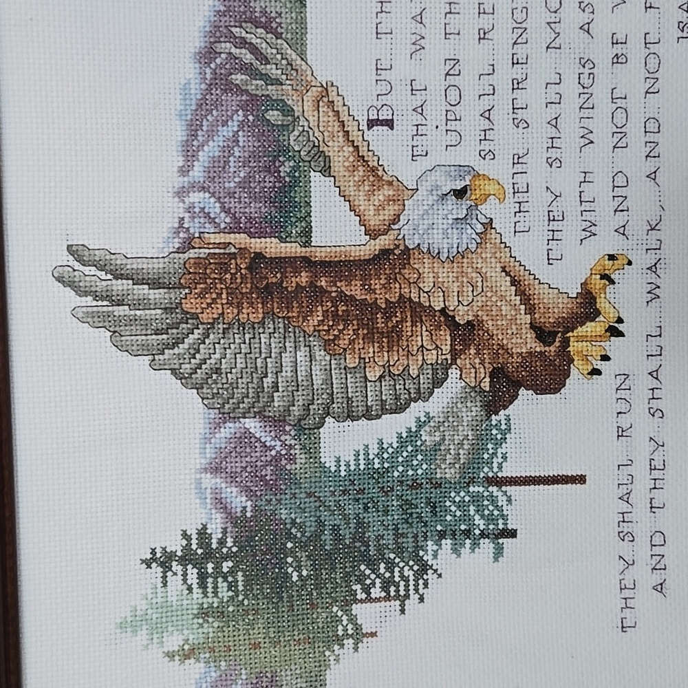 Counted Cross Stitch 'Wings Of Eagle' #114901 Finished & Framed - Picture 2 of 5